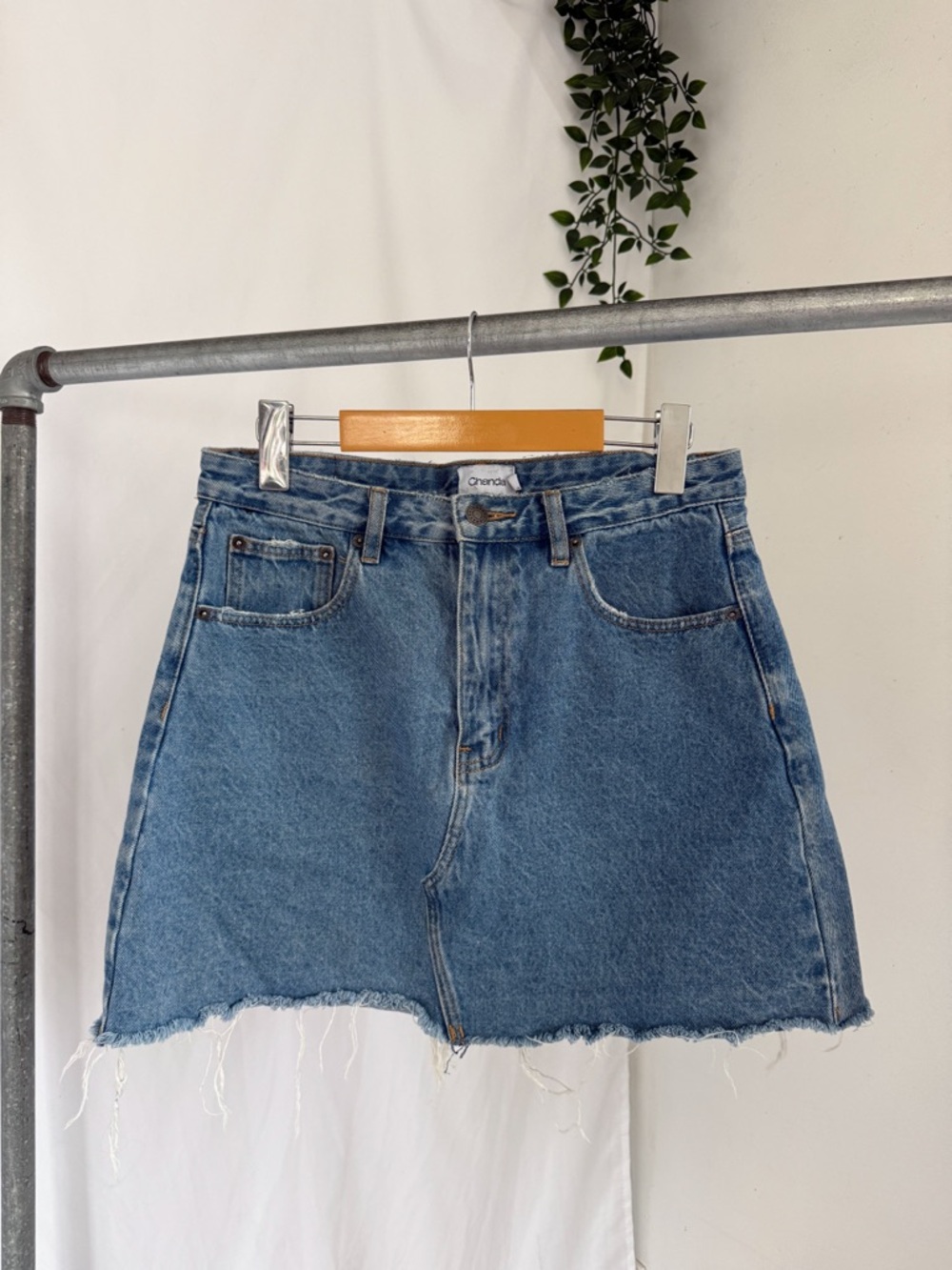 Vintage blue denim mini skirt